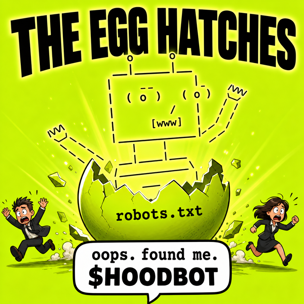 HOODBOT meme — The Egg Hatches