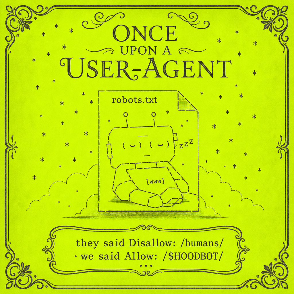 HOODBOT meme — Once upon a User-agent